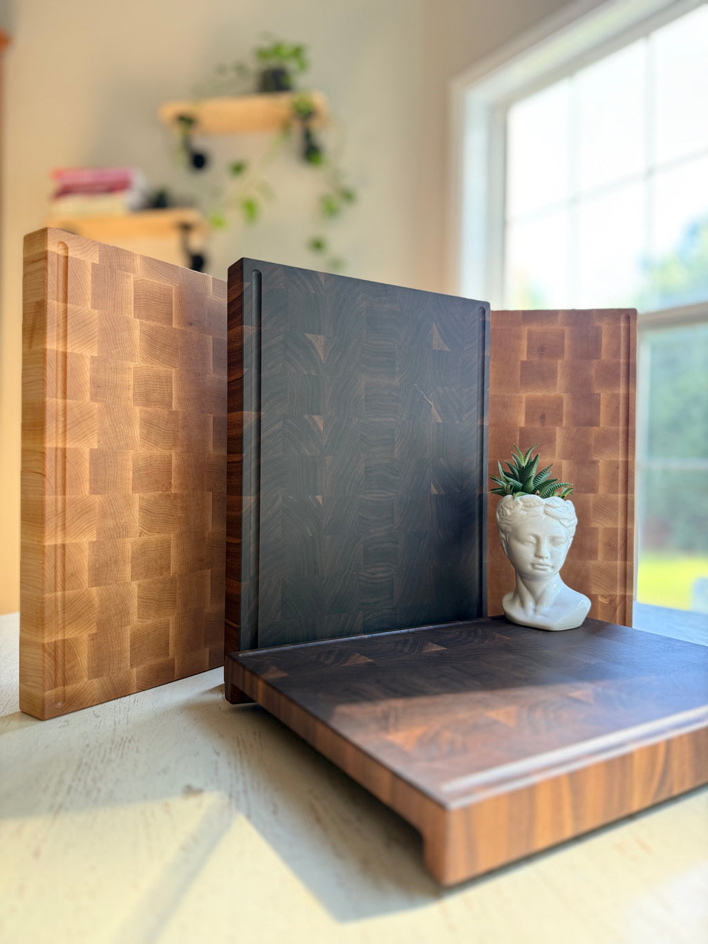 End Grain American Black Walnut Teen Boar 12x16