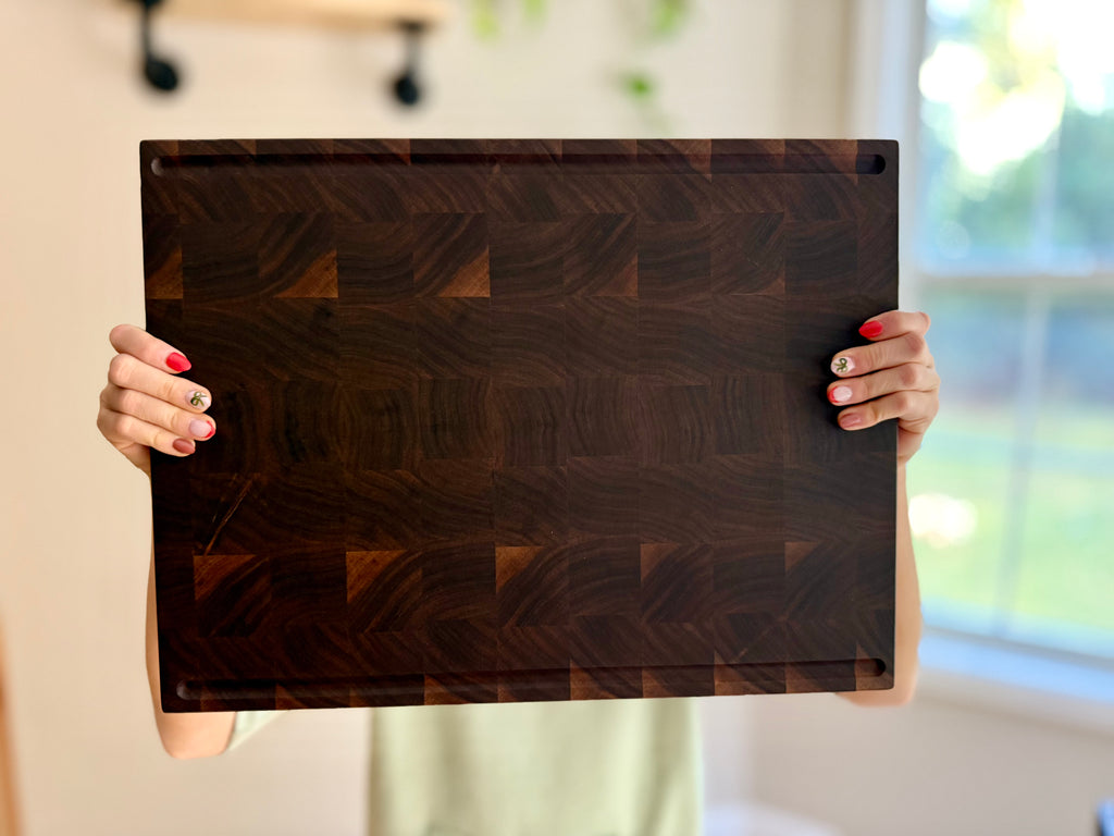 End Grain American Black Walnut Teen Boar 12x16