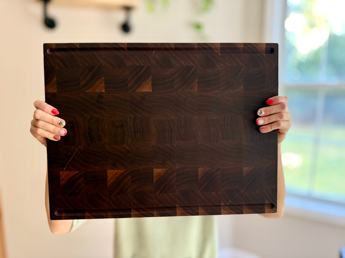 End Grain American Black Walnut Teen Boar 12x16