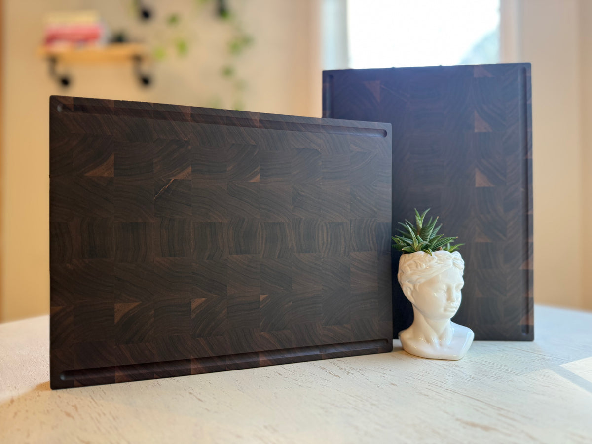 End Grain American Black Walnut Teen Boar 12x16